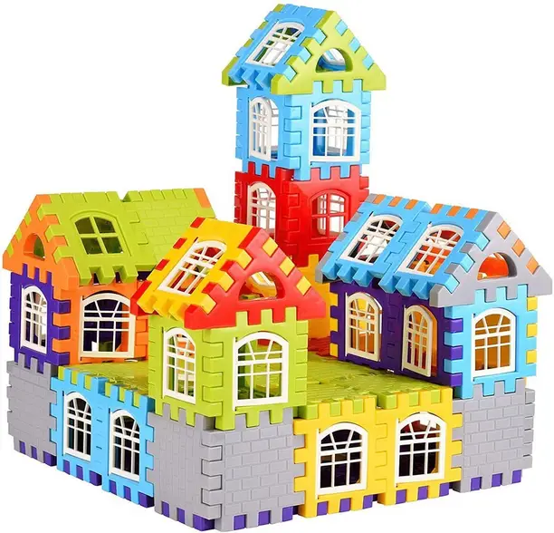 FTAFAT Happy House Building Blocks, Learning/Educational Puzzle Toy,Best Gift for Kids (Multicolor)