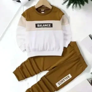 Boys & Girls Casual T-shirt Pant (Brown)