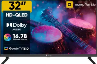 realme TechLife 80 cm (32 inch) QLED HD Ready Smart Google TV 2025 Edition (32HDGQRDDAQ)